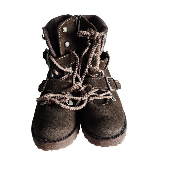 Bos & Co Corral Shoes Women's 38 7.5 Brown Waterproof Suede Boots Lace Up - Picture 4 of 10